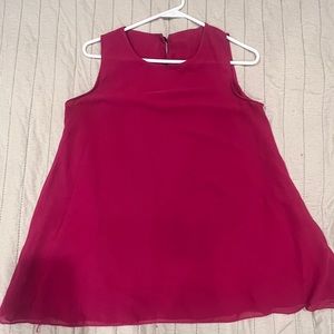 100% Polyester Magenta shade of pink sleeveless blouse - LARGE